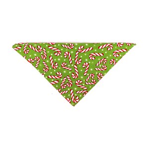 Christmas Holiday Bandannas - Candy Canes on Green