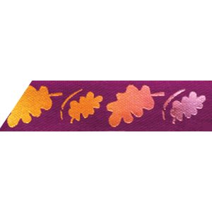 Ribbon / Autumn Leaves on Purple - 50 Yards