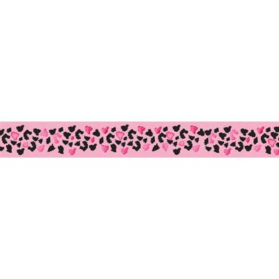 Ribbon / Cheetah on Light Pink - 50 Yards