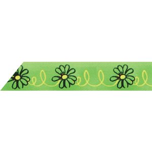 Ribbon / Flowers on Lime - 50 Yards 