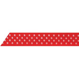 Ribbon / Pearl Dots on Red - 50 Yards 