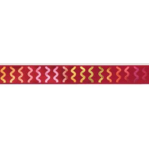 Ribbon / Squiggly Wiggly on Burgundy - 50 Yards