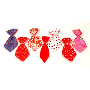 Valentines Bowser Ties - 12 Large Assortment Designs